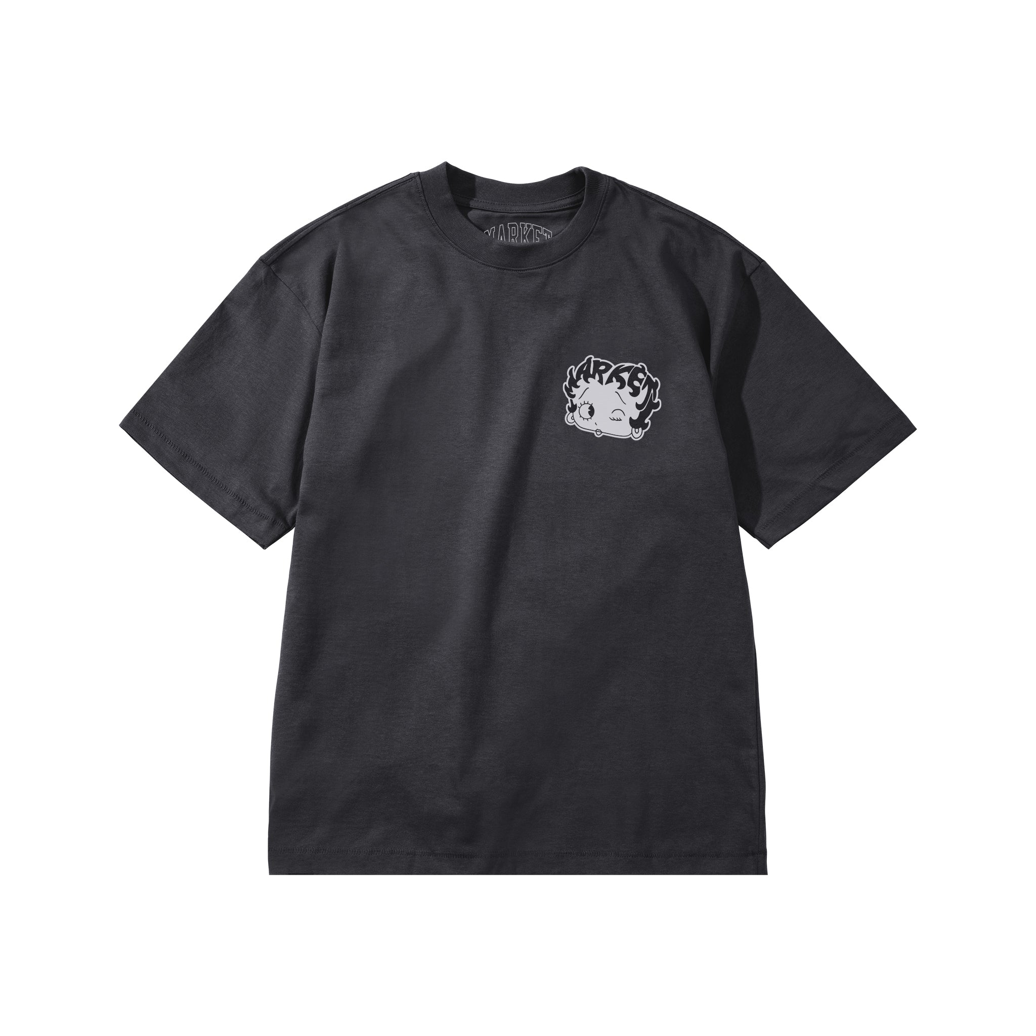 BETTY BOOP MASCOT T-SHIRT - BLACK ENZYME WASH