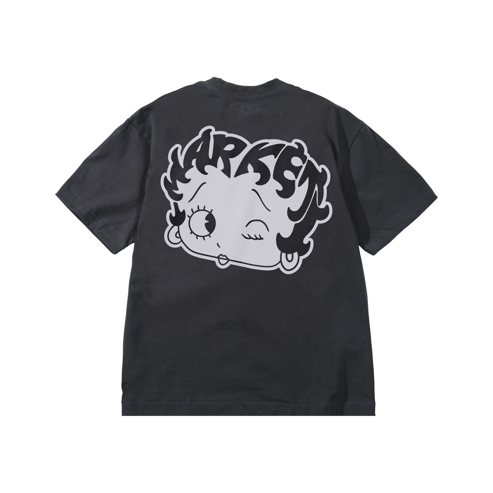 BETTY BOOP MASCOT T-SHIRT - BLACK ENZYME WASH