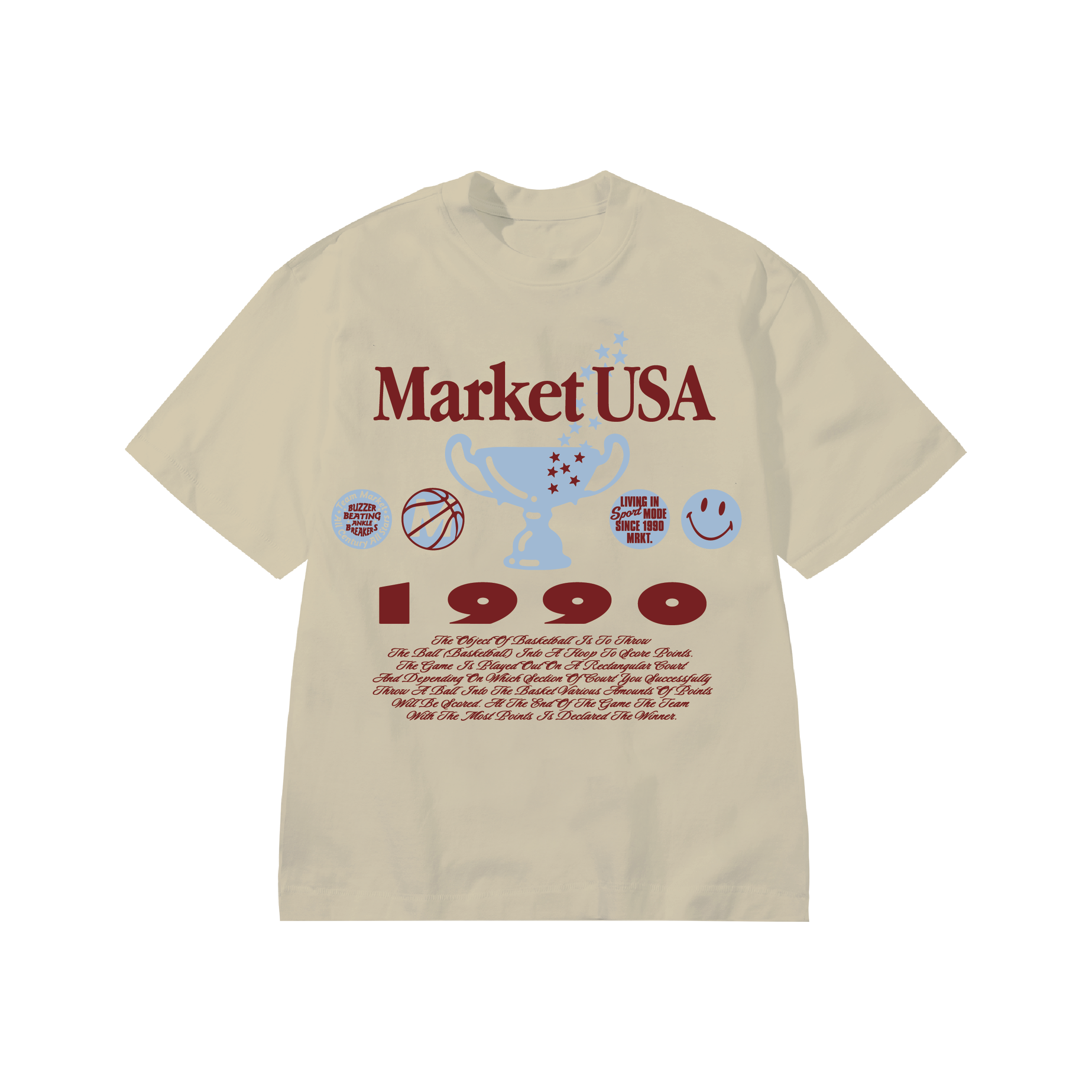 SMILEY 1990 T-SHIRT - SAND